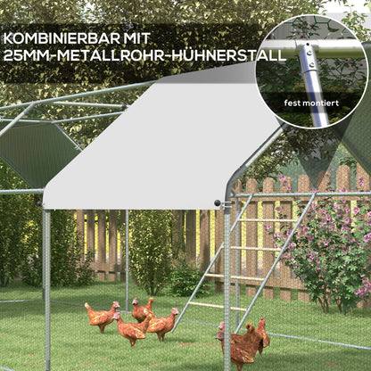 PawHut Sitzleiter für Hühner, 4 Sitzstangen, wetterfest, für 4-6 Hühner, Stahl/Holz