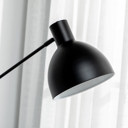 HOMCOM Stehleuchte im Industriedesign, höhenverstellbar, Bodenschalter; 30 m x 30 cm x 131 cm, Schwarz