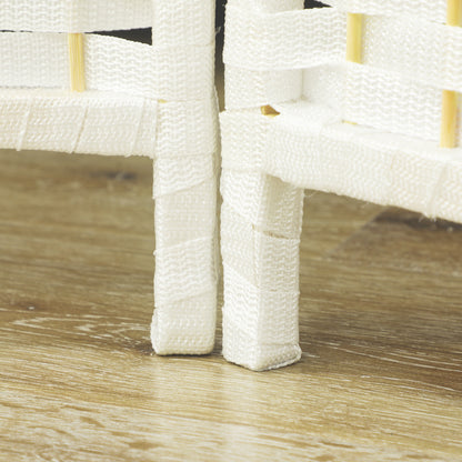 HOMCOM 4-teiliger Raumtrenner, Faltbarer Sichtschutz, Sichtschutzwand für Wohnzimmer, Schlafzimmer, Homeoffice, Weiß