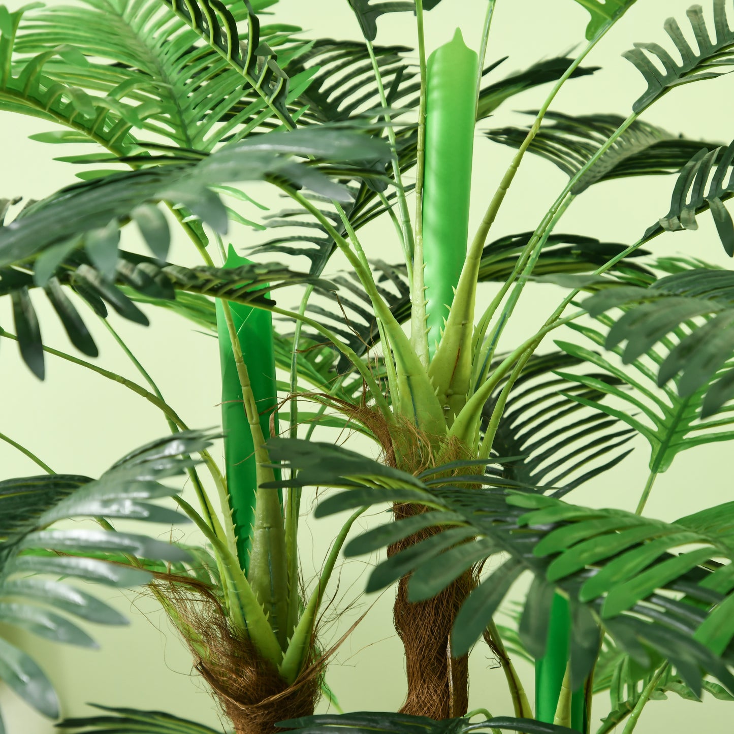 HOMCOM Künstliche Palme, 1 m, realistische Zweige, Dekorationspflanze, Kunststoff, mit Topf, Braun+Grün