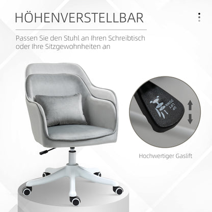 Vinsetto Massage Schreibtischstuhl 78-86 cm höhenverstellbarer Bürostuhll Drehstuhl Computerstuhl mit USB-Schrittstelle Arbeitsstuhl mit Vibrationsfunktion Lendenkissen Massagefunktion Grau