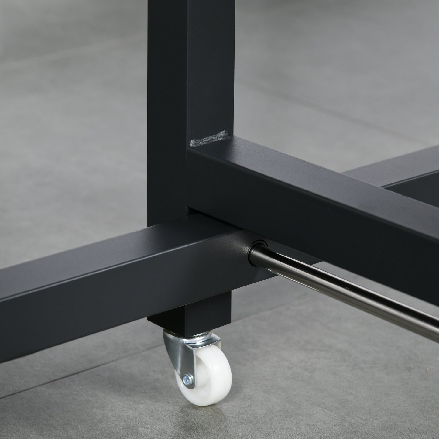 HOMCOM Faltbarer Esstisch، Industrieller Tisch، klappbar، aus Metall und Holz، platzsparend، Braun