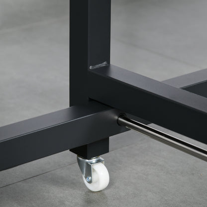 HOMCOM Faltbarer Esstisch، Industrieller Tisch، klappbar، aus Metall und Holz، platzsparend، Braun