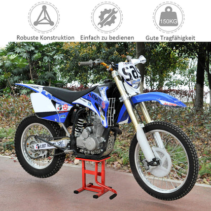 DURHAND Motorradheber 150 kg Belastbar Motorradhebebühne 275/395 mm Höhenverstellbar in Garage & Außenbereichen