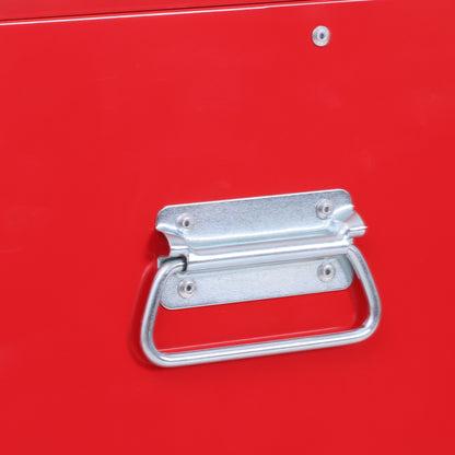 HOMCOM Werkzeugschrank mit Werkzeugkiste, rollbar, 6 Schubladen, Metall, Rot