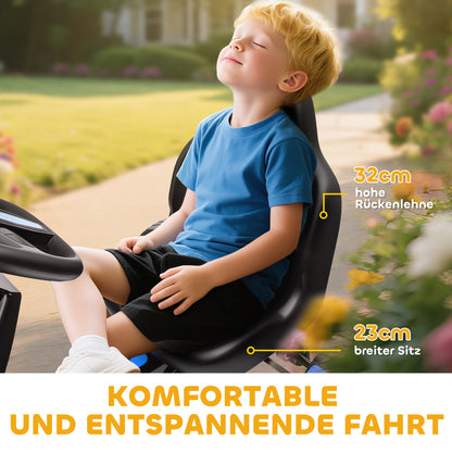AIYAPLAY Gokart mit Pedalen, Tretauto für Kinder mit Bremse, rutschfeste Räder, Metallrahmen, 3-6 Jahre, Blau