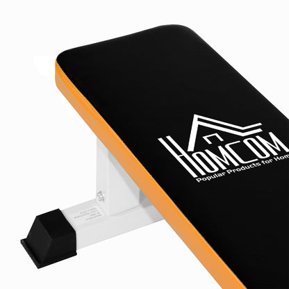 HOMCOM Hantelbank, Flachbank, Fitnessbank, Multifunktion Trainingsbank für zuhause Krafttraining, Stahl, Schwarz, 112x 62 x 43 cm