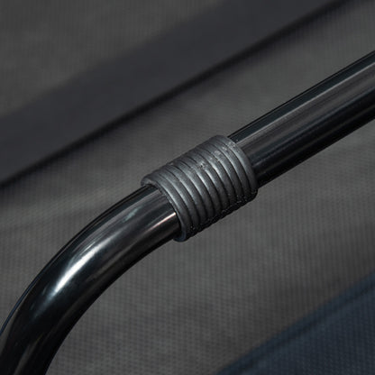 PawHut Hundebett, faltbar, Outdoor-Hundebett, erhöhter Stand, 122 cm x 92 cm x 23 cm, Blau + Schwarz