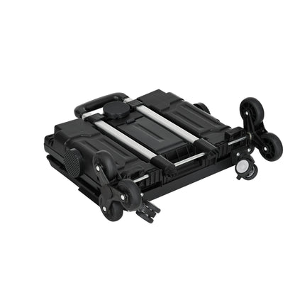 HOMCOM Einkaufswagen Einkaufstrolley, Treppensteiger, klappbar, Teleskopgriff, bis max. 65 Kilo belastbar, Schwarz