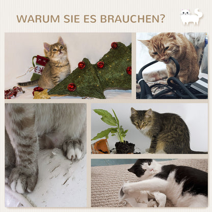 PawHut Kletterwand-Set für Katzen, 4-teilig, mit Katzentreppe, Hängematte, Plattform und Kratzbaum, Beige