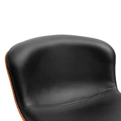 HOMCOM 2er-Set Barhocker mit Fußstütze, Barstuhl mit Rückenlehne, Bistrohocker, Esszimmerstuhl höhenverstellbar drehbar, Kunstleder, Schwarz, 46 x 53,5 x 85-106 cm