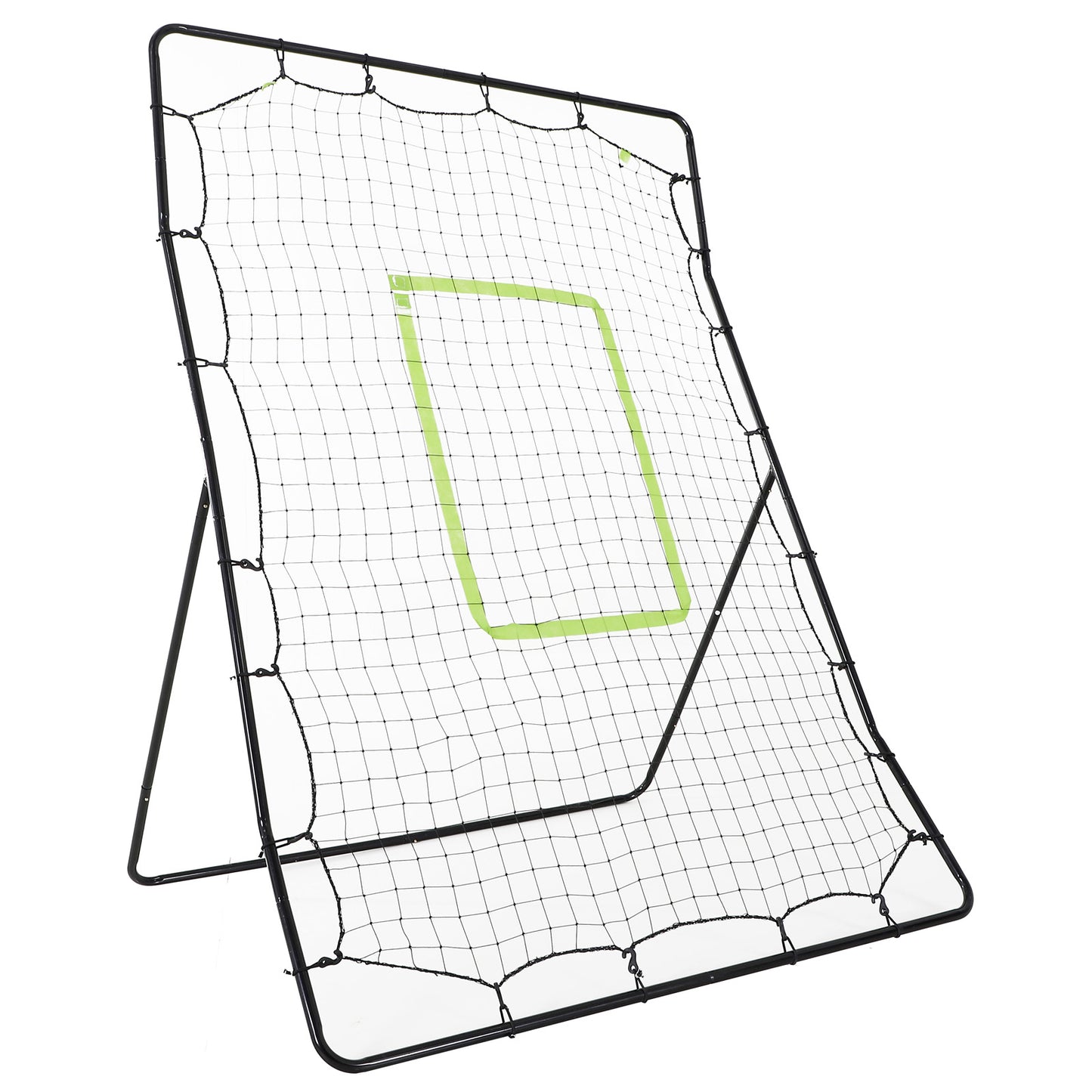 HOMCOM Baseball-Rückprallnetz، رطب، معدني، أخضر Trefferzone، 174H x 123B x 90T سم