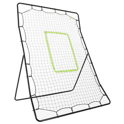 HOMCOM Baseball-Rückprallnetz، رطب، معدني، أخضر Trefferzone، 174H x 123B x 90T سم