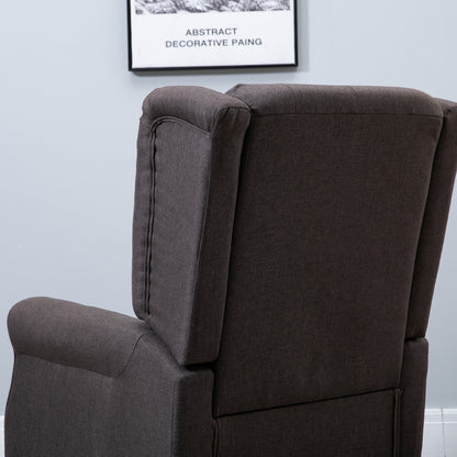 HOMCOM Ohrensessel Sessel mit Tufting, hoher Rückenlehne, Gepolstert Loungesessel mit abgerundeten Armlehnen, Holzbeine, für Schlafzimmer, Wohnzimmer, bis 160 kg, Braun