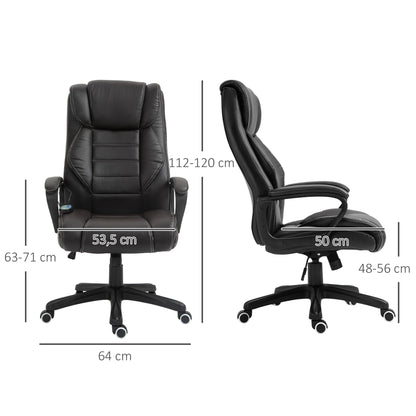 Vinsetto Bürostuhl mit Massagefunktion, höhenverstellbarer Chefsessel, ergonomischer Drehstuhl, 6 Vibrationspunkte, Braun