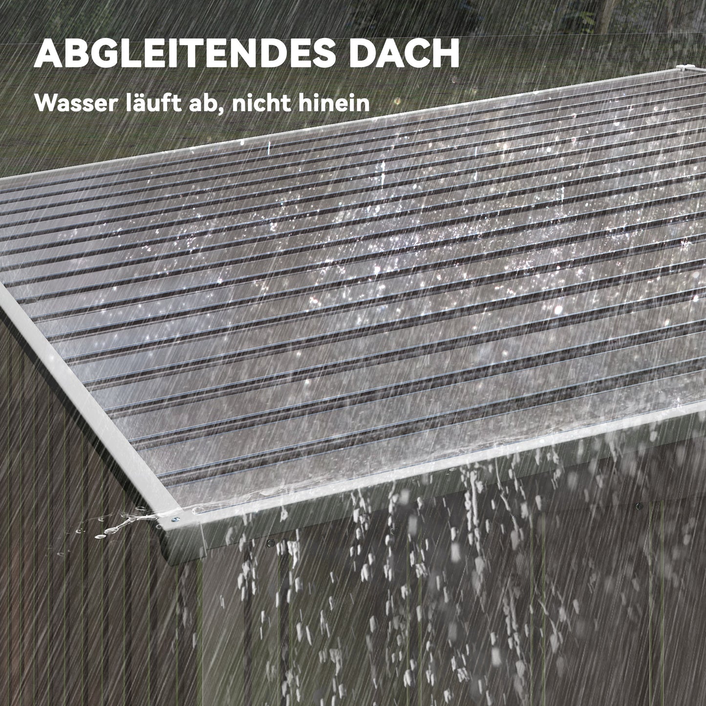 Outsunny Metall Gerätehaus 2,81m² 154x206,5x181 cm Geräteschuppen mit Pultdach Fundament
