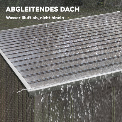 Outsunny Metall Gerätehaus 2,81m² 154x206,5x181 cm Geräteschuppen mit Pultdach Fundament