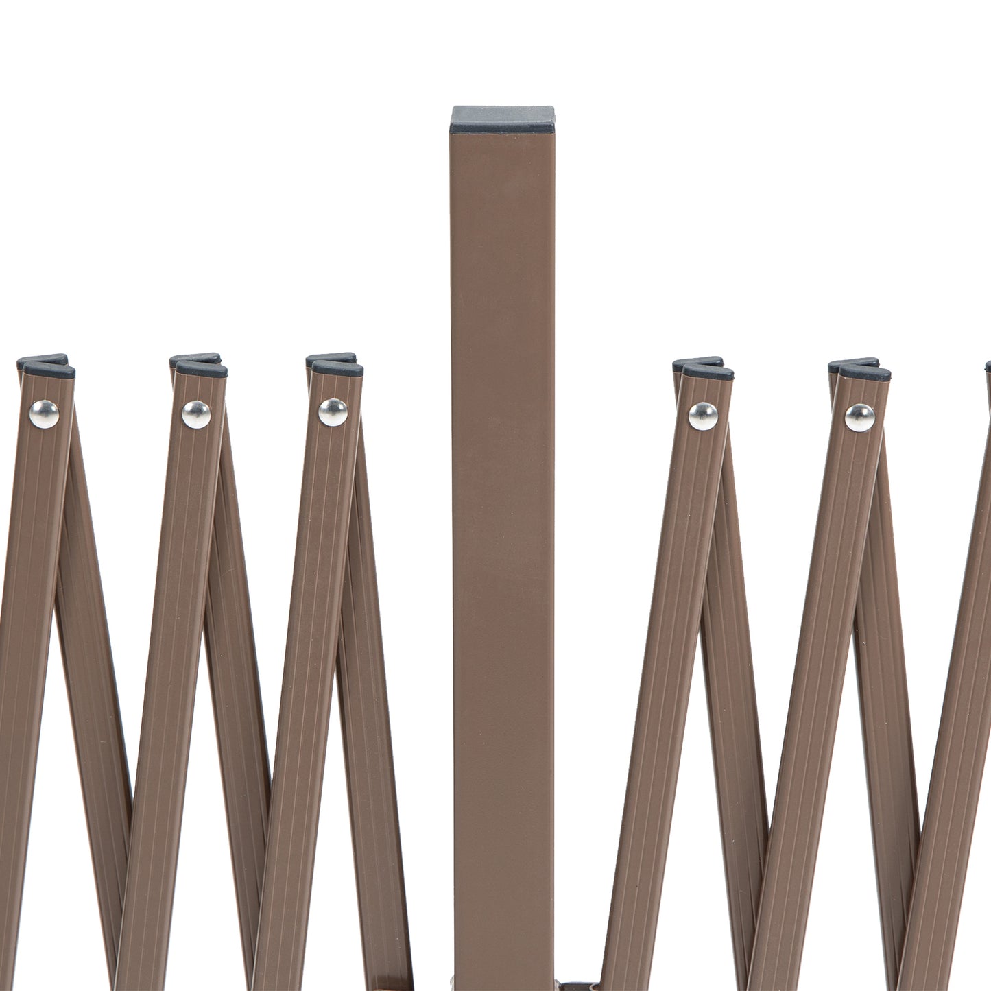 Outsunny Scherengitter Absperrgitter Scherensperre ausziehbar 52-405cm Garten Alu Braun H103,5cm
