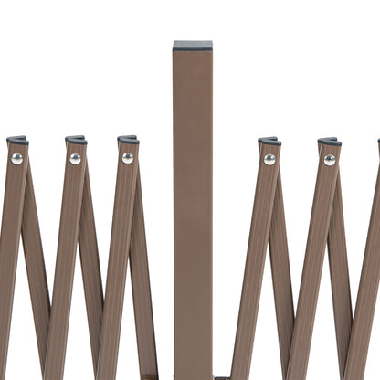 Outsunny Scherengitter Absperrgitter Scherensperre ausziehbar 52-405cm Garten Alu Braun H103,5cm