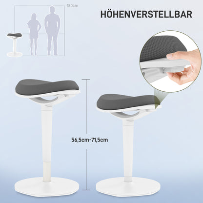 HOMCOM Bürohocker، مريح Stehhocker، höhenverstellbar، مكرر 120 كجم، 42,5 × 35,5 × 56,5-71,5 سم، غراو