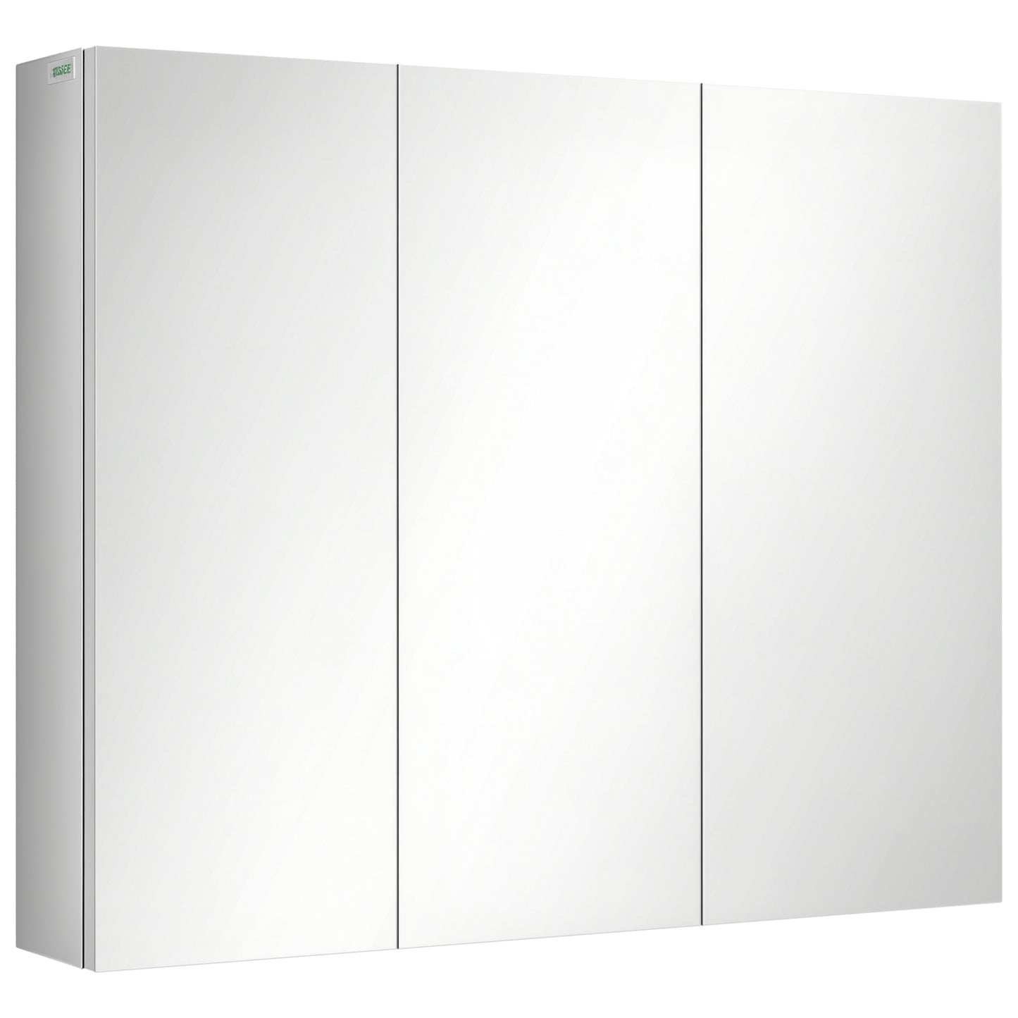 kleankin Spiegelschrank, Badschrank, 3 Spiegeltüren, 5 Innenböden, Edelstahl, Farbe: Silber, 70 x 12 x 55 cm