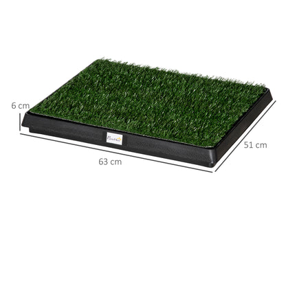 PawHut Hundetoilette mit Gras 63 x 51 cm Hundeklo Waschbar Welpentoilette Welpenklo mit herausnehmbarer Schublade, Trainingsunterlage für Kleine Hunde Große Hunde