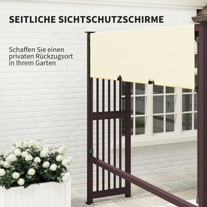 Outsunny Pergola Pavillon 3x2,5m UV 30+Stabil winterfest Sonnenschutz mit verstellbar Schiebedach Dunkelbraun