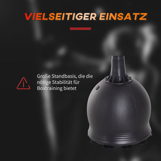 HOMCOM Boxsack Stehend 165cm Erwachsene Freistehender Heavy Duty Standboxsack mit Saugnapf-Basis Boxpartner Boxing Trainer Geeignet für Profis und Anfänger Schwarz