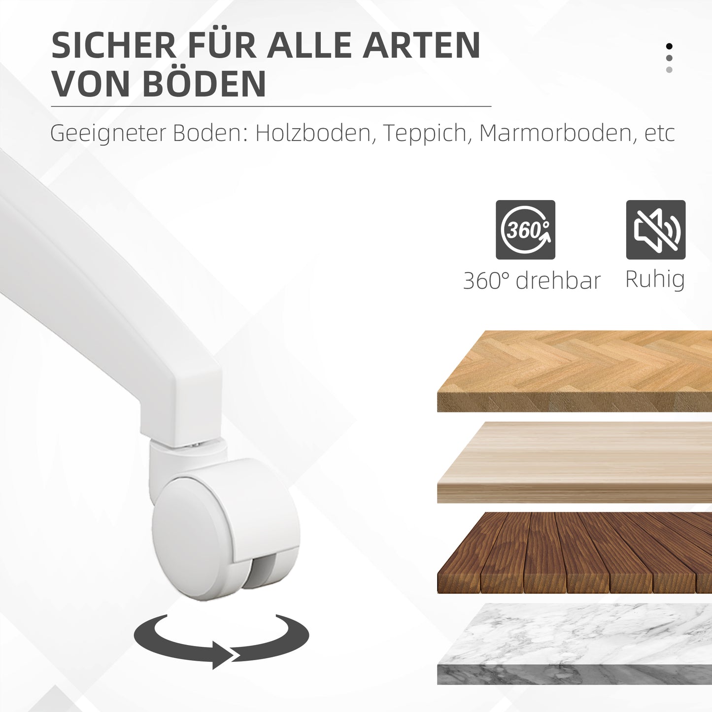 Vinsetto Bürostuhl Computerstuhl drehbar, höhenverstellbar, 48 cm x 53 cm x 80-90 cm, Rosa