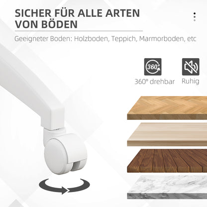 Vinsetto Bürostuhl Computerstuhl drehbar, höhenverstellbar, 48 cm x 53 cm x 80-90 cm, Rosa