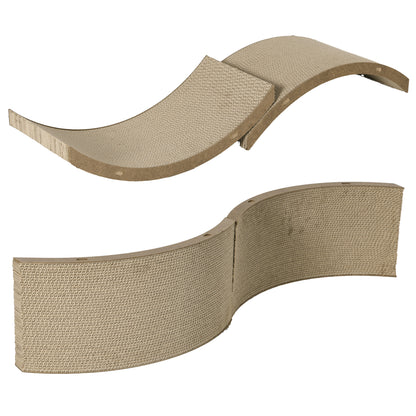 PawHut Kratzbrett-Set für Katzenlaufrad, belastbar bis 5kg, 55x25,5x3cm, Braun