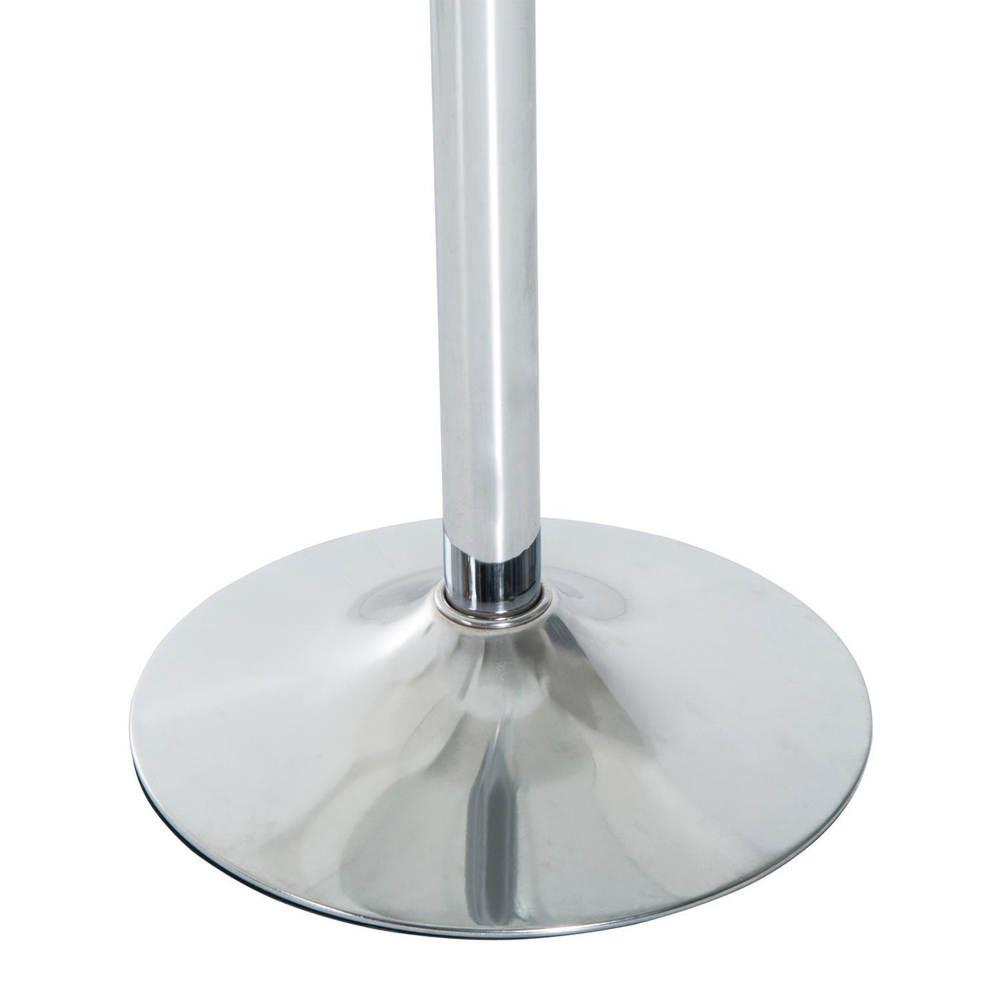 HOMCOM Runder Esstisch mit Glastischplatte, Metallgestell, Silberfarben