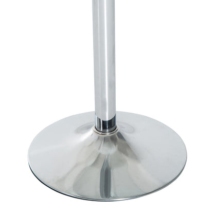 HOMCOM Runder Esstisch mit Glastischplatte, Metallgestell, Silberfarben