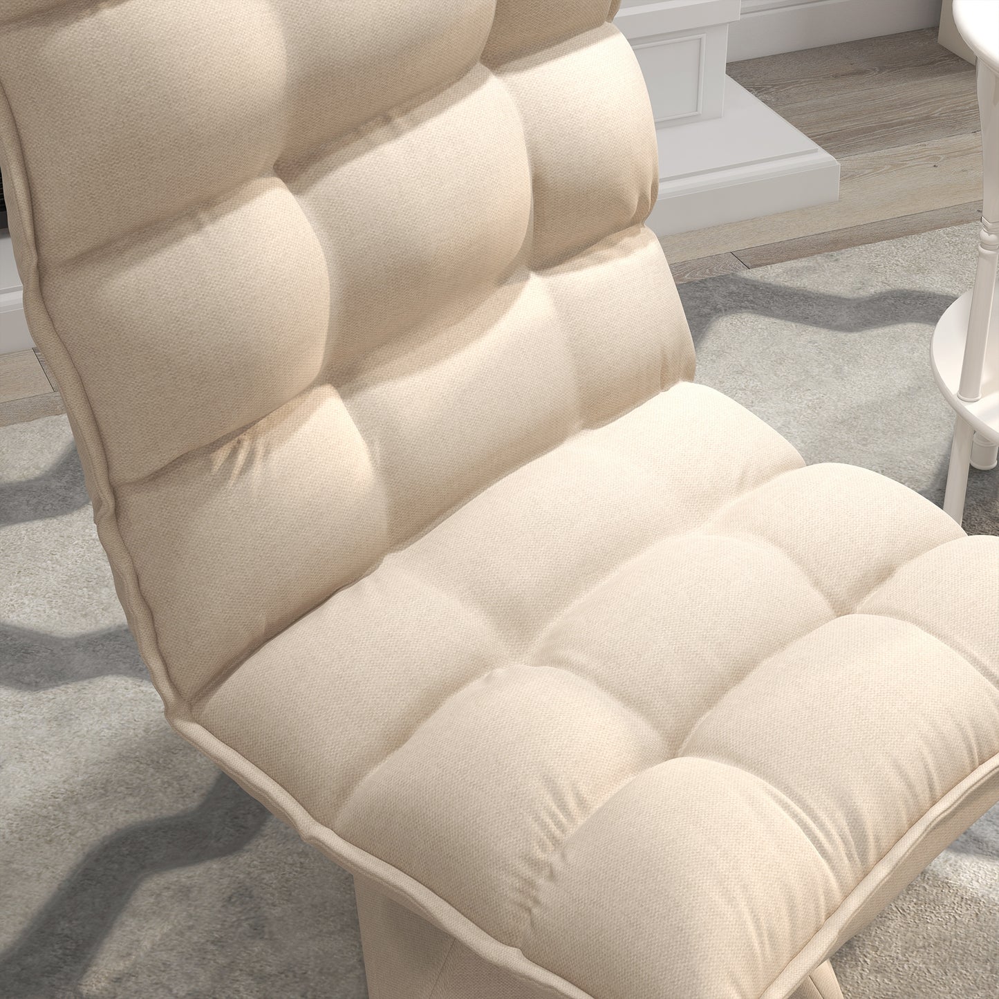 HOMCOM Relaxsessel Lesesessel, drehbar, Leinenoptik, 62 cm x 70 cm x 95 cm, Beige