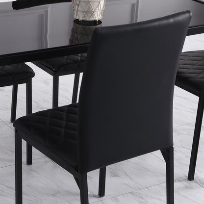 HOMCOM HOCMOM 4er-Set Stühle Esszimmerstühle Küchenstühle 41 cm x 50 cm x 91 cm, Schwarz