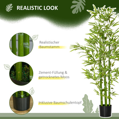 HOMCOM Künstliche Bambus-Pflanze, 924 Blätter, روبوستر توبف, كونستموس, كونستستوف, جرون