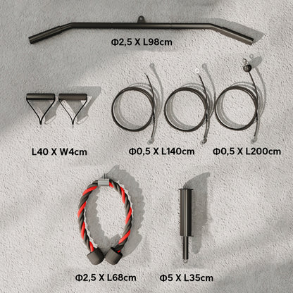 SPORTNOW Fitness Latzug Gym Fitnesssgeräte Kabelzug Pulley System Arm Krafttraining für Zuhause