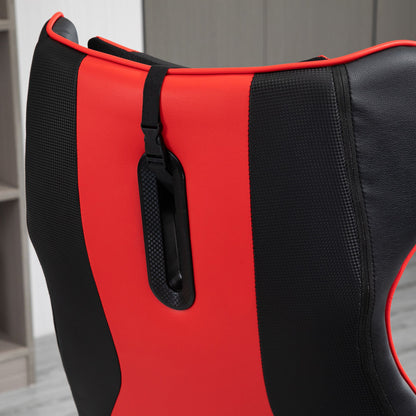 Vinsetto Gaming Stuhl ergonomischer Computerstuhl mit Wippfunktion Drehstuhl höhenverstellbar Stahl Schwarz+Rot 67 x 70 x 106-112 سم