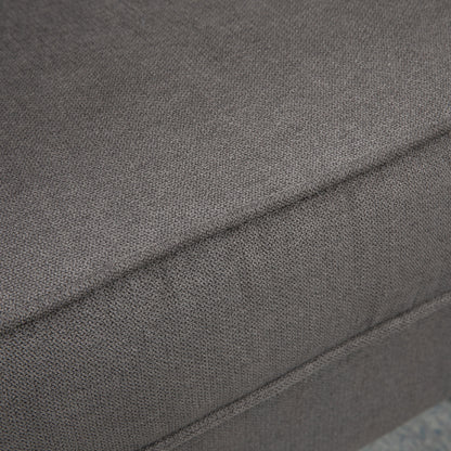 HOMCOM Ohrensessel im Vintage-Design, Lesesessel, Akzentsessel, Holzbeine, Knopfheftung, Grau + Schwarz