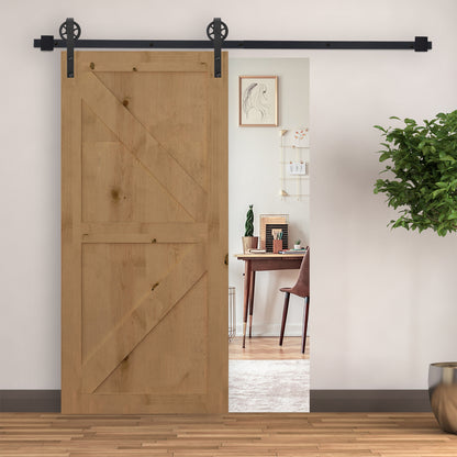 HOMCOM Gleitschienen-Bausatz für Schiebetür، تصميم ريفي، Karbonstahl، 200x4x0,6 سم، مكررًا 90 كجم، أسود