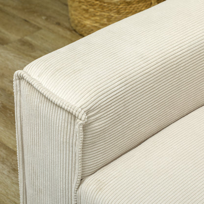 HOMCOM Modernes 3-Sitzer-Sofa, Weiche Couch mit Rückenkissen, Polstersofa für Wohnzimmer, Schlafzimmer, Homeoffice, Cremeweiß