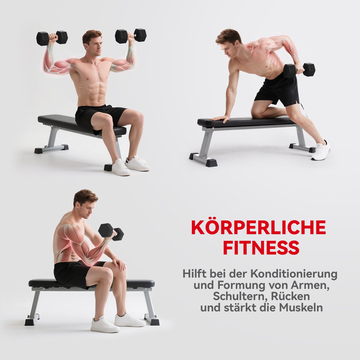 HOMCOM Hanteln mit gerändeltem Griff, Kurzhantel aus Gusseisen, 1 x 20kg, Kurzhanteln für Männer und Frauen, Dumbbell für Zuhause, Fitnessstudio, Krafttraining