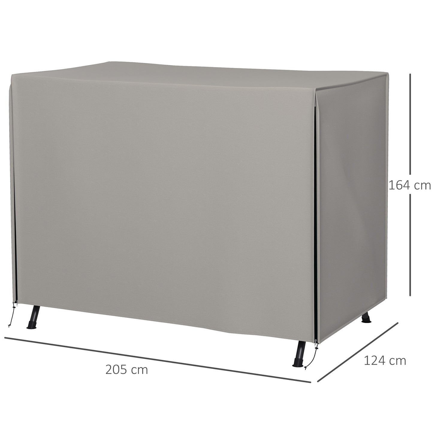 Outsunny Schutzhülle für Gartenschaukel, reißfest, wetterfest, Tex-Lock-System, 205x124x164 cm, Grau