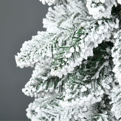 HOMCOM Künstlicher Weihnachtsbaum, 1,80 m, mit 523 Zweigen, Kunstschnee, lebensechtes Aussehen, schlanke Form