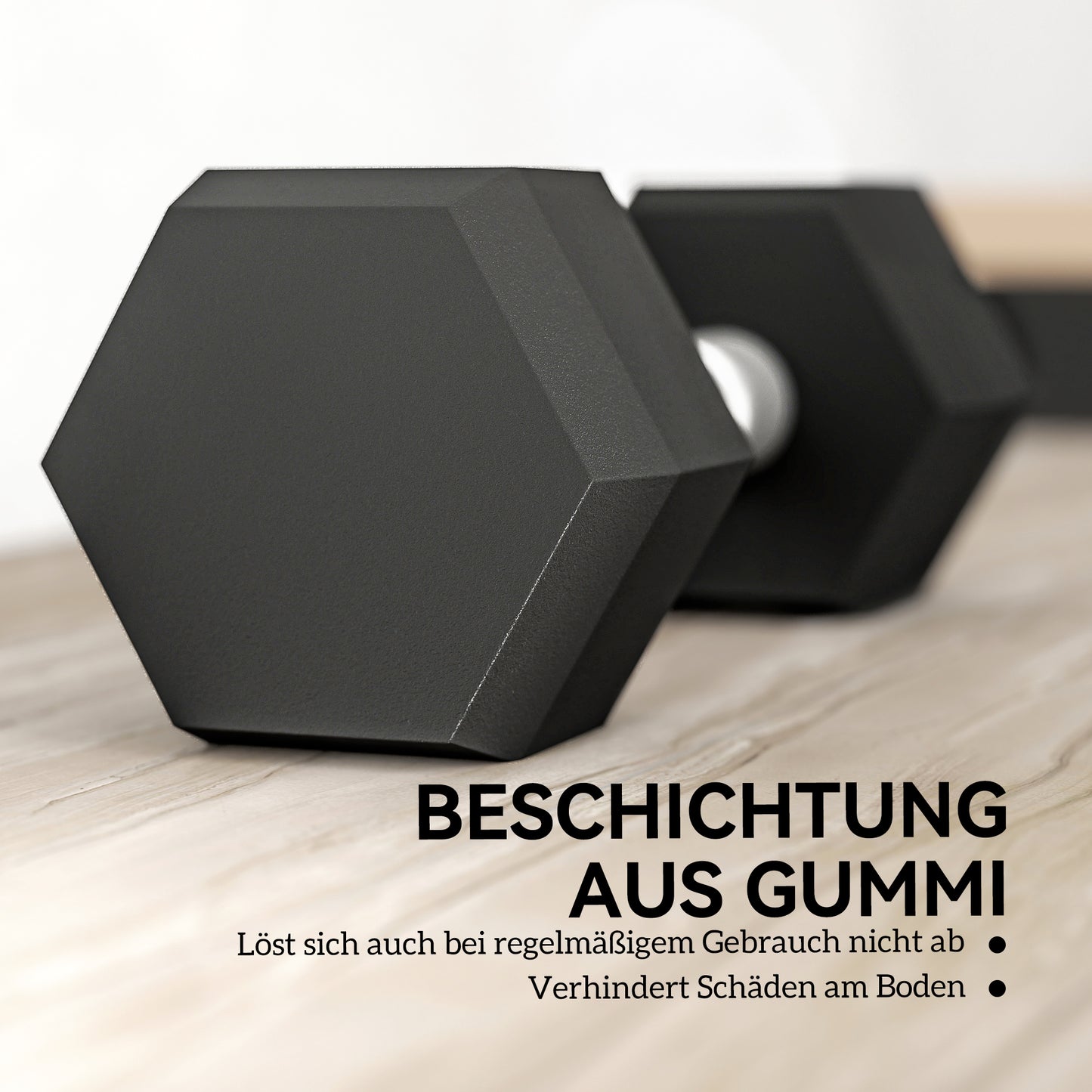 HOMCOM Hexagon Hanteln, 2er Set Hanteln mit gerändeltem Griff, Kurzhantelset aus Gusseisen, 2 x 6 kg, Kurzhanteln für Männer Frauen, Zuhause, Fitnessstudio, Krafttraining