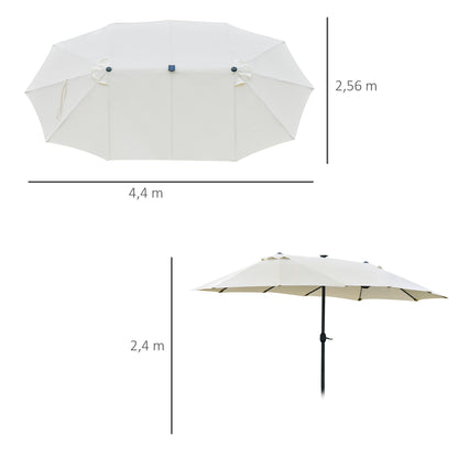 Outsunny Sonnenschirm Oval Cremeweiß 440 x 256 cm