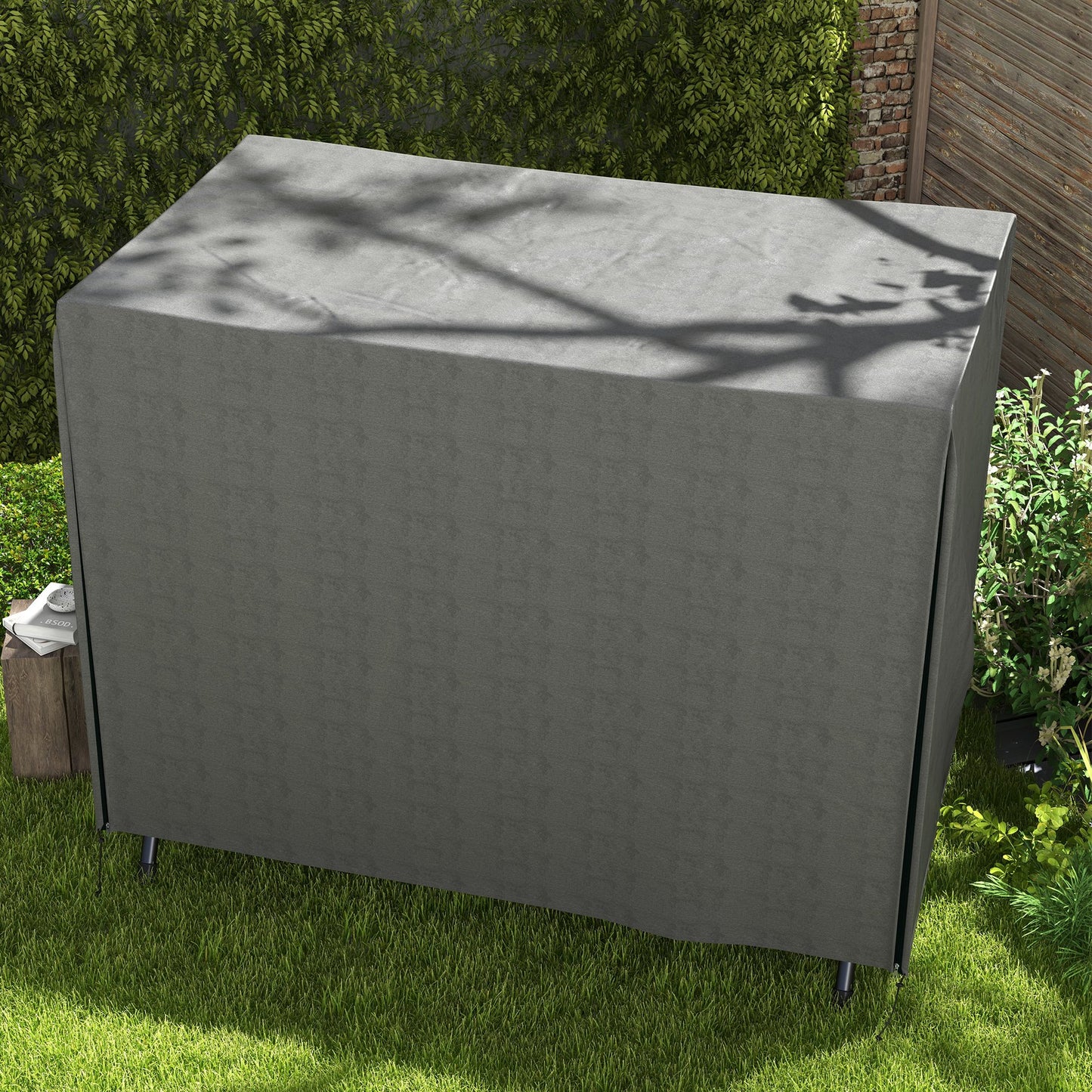 Outsunny Abdeckung für Gartenschaukel, Schutzhülle für Hollywoodschaukel, Abdeckhaube, wasserfest, 205 x 124 x 164 cm, Dunkelgrau