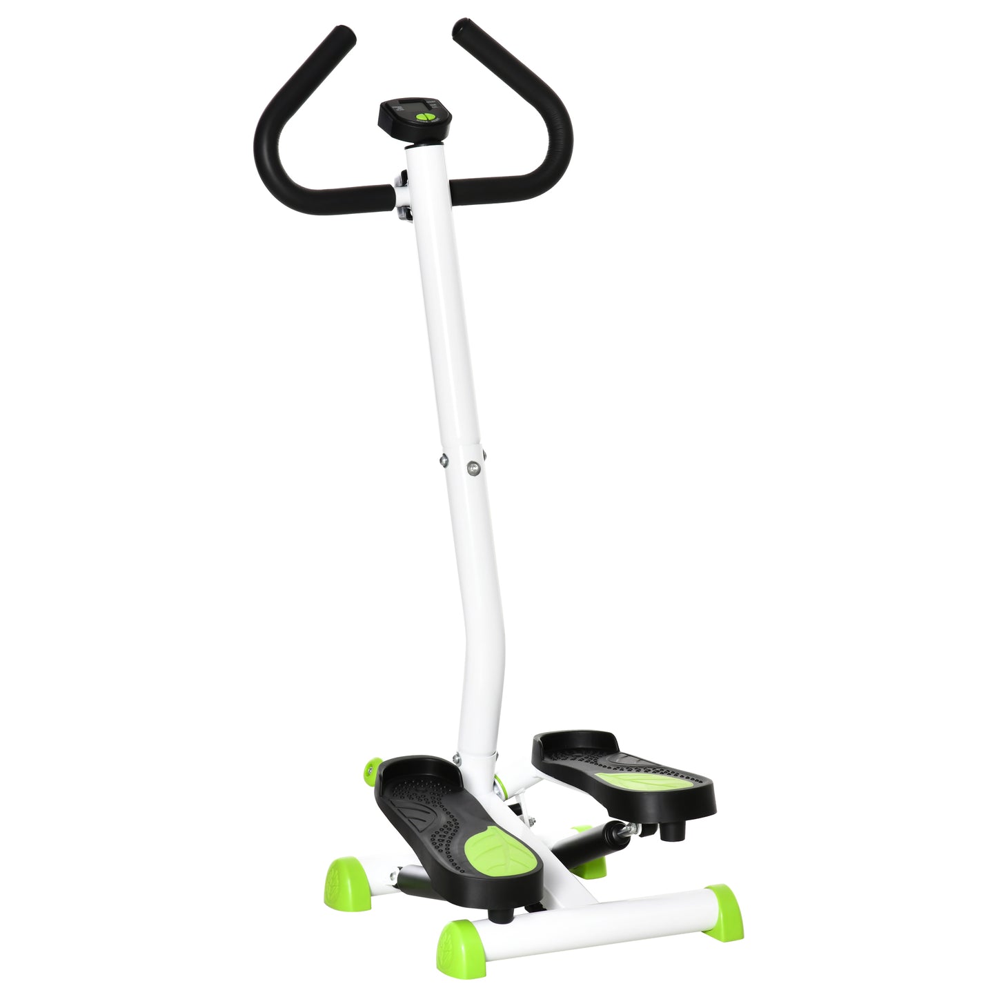 HOMCOM Stepper Fitnessgerät, LCD-Monitor, rutschfeste Pedale, Stahl und ABS, 55x44x108 cm, Grün+Schwarz