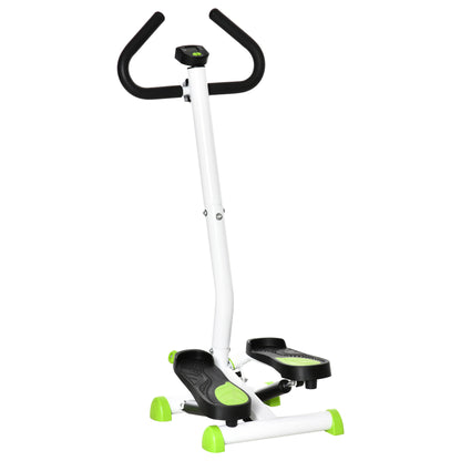 HOMCOM Stepper Fitnessgerät, LCD-Monitor, rutschfeste Pedale, Stahl und ABS, 55x44x108 cm, Grün+Schwarz