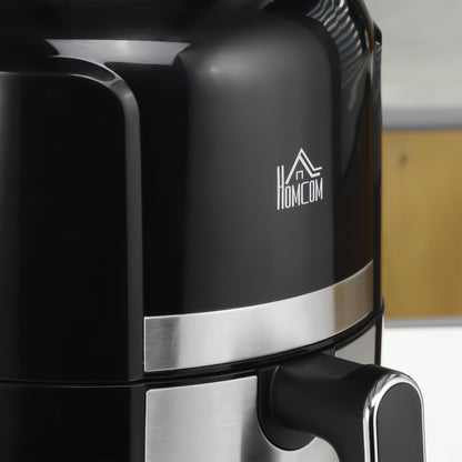 HOMCOM Heißluftfritteuse 4L, 12 Programme, 80-200° C Temperatur, Antihaftbeschichtung, Schwarz